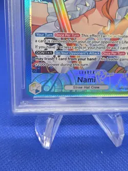 One Piece A Fist of Divine Speed Nami OP11-041 Alternate Alt Art Leader PSA 10 - Image 5