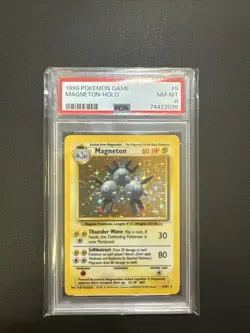 1999 Pokemon Game Magneton Holo Card #9 PSA 8 NM-MT - Image 1
