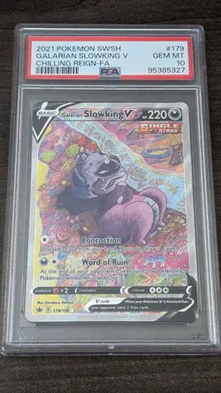 GALARIAN SLOWKING V 2021 Pokemon 179/198 PSA 10 GEM-MINT Chilling Reign FULL ART - Image 1
