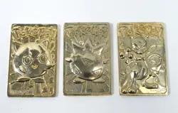 LOT OF 3 1999 POKEMON 23K GOLD PLATED CARDS MEWTWO, JIGGLYPUFF, TOGEPI - Image 1