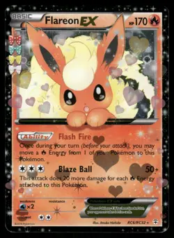 Pokemon Cards Flareon EX RC6/RC32 Generations Holo Rare EX LP - Image 1