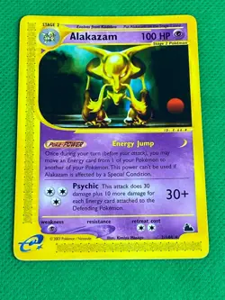 ALAKAZAM 2/144 -- NON HOLO -- SKYRIDGE -- RARE -- POKEMON TCG CARD -- NM - Image 1