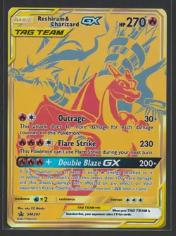 Reshiram & Charizard GX SM247 Sm Holo Pokemon Sun & Moon Black Star Promo - Image 1