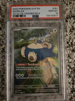 2023 POKEMON SVP EN-SV BLACK STAR PROMO 151 ELITE TRAINER BOX SNORLAX PSA 10 - Image 1