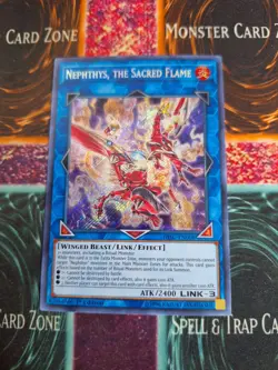 Yu-Gi-Oh! Nephthys, the Sacred Flame HISU-EN008 Secret Rare 1st Edition NM - Image 1