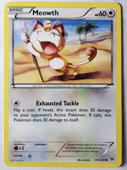 Meowth 114/162 - LP - XY Breakthrough Pokemon Card $2 Flat Shipping - Image 1
