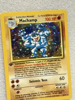 Pokemon TCG Machamp 8/102 Base Set 1st Edition Holo 1999 - Image 4