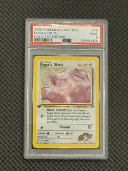 2000 Pokemon Gym Challenge Holo Rare Koga’s Ditto First Edition 10/132 PSA 9 - Image 1