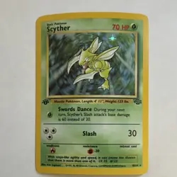 Pokemon Scyther Jungle 10/64 Holo Rare 1st Edition Basic 70 HP English Card - Image 1