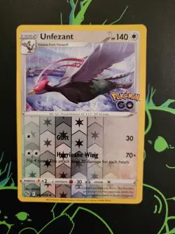 Pokemon Go TCG - Unfezant 063/078 - Reverse Holo Rare - Pack Fresh - Image 1