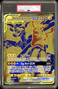 PSA 9 MINT Jumbo 2021 POKEMON BLACK STAR PROMO #SM248 FULL-ART PIKACHU ZEKROM GX - Image 1