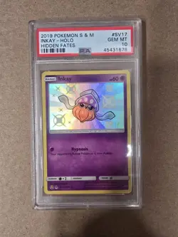 Pokemon Hidden Fates Inkay SV17 Shiny Holo Rare *GEM MINT PSA 10* - Image 1