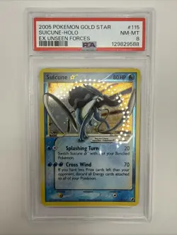 PSA 8 Suicune Gold Star 115/115 EX Unseen Forces Holo Rare Pokemon Card - Image 4