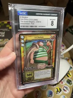 Vintage One Piece TCG A GLUTTON! CH014, 2006 CCG Holo CARD Gem Mint CGC 8 - Image 1