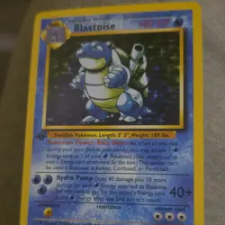 Blastoise Base Set Holo Rare Pokemon TCG 100HP English Card 2/102 - Image 2