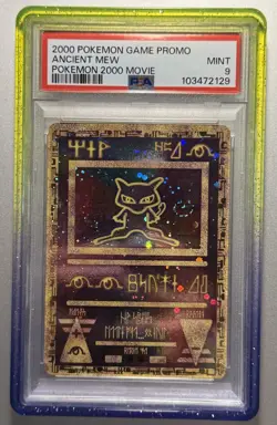 2x SWIRLS 2000 Poke Game Movie Promo Ancient Mew PSA 9, promo card, graded guard - Image 1