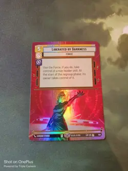 Star Wars Unlimited LotF Hyperspace Foil Card LOF929 Liberated By Darkness - Image 1