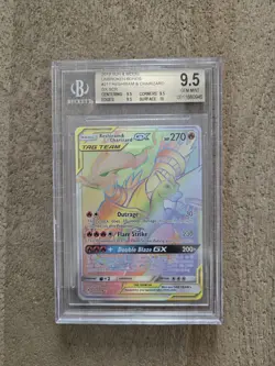 Reshiram & Charizard GX Pokemon Unbroken Bonds 217/214 Full Art Secret BGS 9.5 - Image 1