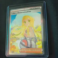 Pokemon Lillie's Determination Full Art Holo Ultra Rare Trainer Me01 184/132 - Image 1