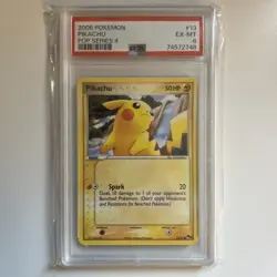 2006 Pokemon TCG | Pop Series 4 | Pikachu Promo Vintage Card Rare Holo PSA 6 - Image 1