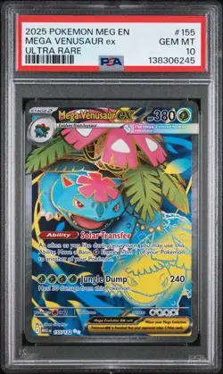 2025 POKEMON MEG EN MEGA VENUSAUR ex ULTRA RARE #155 PSA 10 - Image 1