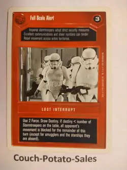 Star Wars White Border CCG Card Full Scale Alert NEW UNCIRCULATED Premium Card M - Image 1