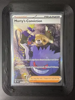 Pokemon Morty's Conviction Supporter Trainer 211/162 Temporal Forces Card LP - Image 1