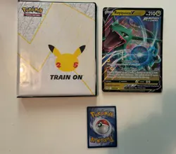 RAYQUAZA V PROMO + Pokemon JUMBO / OVERSIZE BINDER CELEBRATIONS 25TH ANNIVERSARY - Image 1