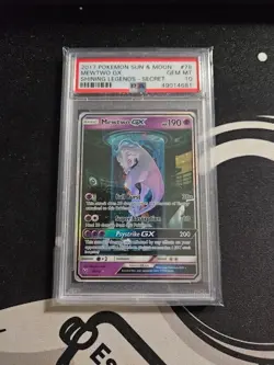 2017 POKEMON SUN & MOON #78/73 MEWTWO GX SHINING LEGENDS SECRET PSA 10 - Image 1