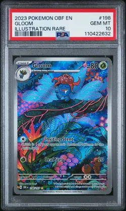POKEMON OBSIDIAN FLAMES ILLUSTRATION RARE 198 GLOOM PSA 10 - Image 1