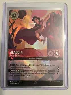 ALADDIN Heroic Outlaw 211/204 ENCHANTED FOIL 2023 Disney Lorcana First Chapter - Image 1