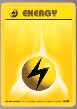 Lightning Energy 100/102 Base Set Pokemon Card 1999 NM - Image 1