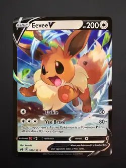 Eevee V 108/159 Pokemon Crown Zenith Holo Rare Near Mint (NM) 2023 - Image 1