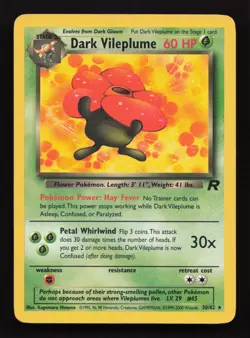 Dark vileplume 30/82 non holo rare team rocket vintage WOTC pokemon card - Image 1
