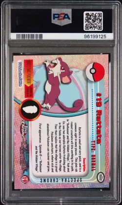 2000 TOPPS CHROME POKEMON T.V. 19 RATTATA - SPECTRA! | NEW CERT | PSA 10 - Image 2