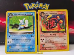 2000 Team Rocket Set | Dark Charmeleon 32/82 and Dark Wartortle 46/82 | 2 cards - Image 2