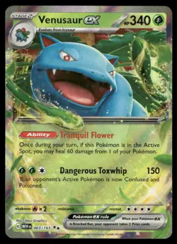 Pokemon Cards Venusaur ex 003/165 151 Double Rare NM *2 - Image 1
