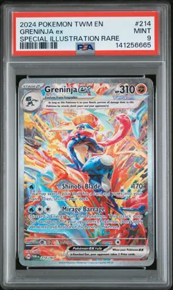 2024 POKEMON TWM EN-TWILIGHT MASQUERADE #214 GRENINJA EX PSA 9 - Image 1