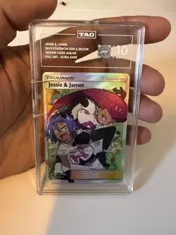 Pokemon TCG Jessie & James Trainer Full Art Ultra Rare TAG 10 Damaged - Image 1