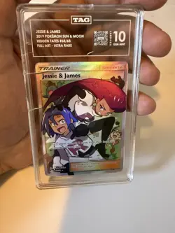 Pokemon TCG Jessie & James Trainer Full Art Ultra Rare TAG 10 Damaged - Image 2