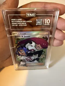Pokemon TCG Jessie & James Trainer Full Art Ultra Rare TAG 10 Damaged - Image 3