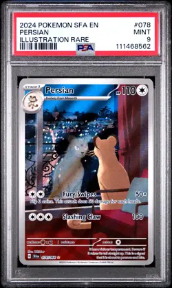 2024 Pokemon Sfa En-Shrouded Fable #078 Persian PSA Illustration Rare 9 - Image 1