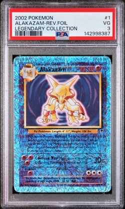 PSA 3 2002 Pokemon Legendary Collection Alakazam 1/110 Reverse Holo Foil WOTC - Image 1