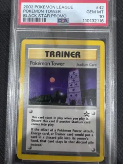 Pokemon TCG 2002 Black Star Promo Pokemon League Pokemon Tower #42 PSA Gem MT 10 - Image 1