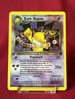 Dark Hypno 9/82 Holo 1st Edition Team Rocket Pokemon Card LP Condition - Image 2