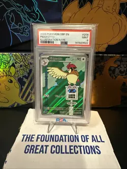2023 Pokemon OBF EN 208 Pidgeotto Illustration Rare PSA MINT 9 - Image 1