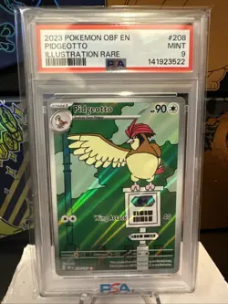 2023 Pokemon OBF EN 208 Pidgeotto Illustration Rare PSA MINT 9 - Image 2