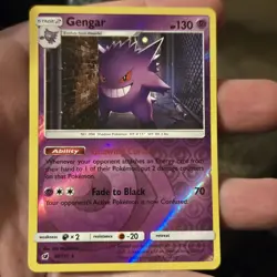 2017 Pokemon TCG Gengar 38/111 Sun & Moon Crimson Invasion Reverse Holo Rare - Image 1