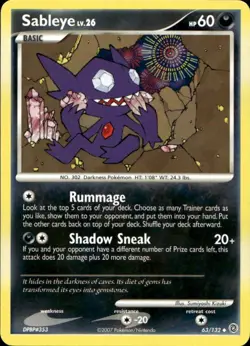 Sableye 63/132 Uncommon DP Secret Wonders Pokemon - Image 1