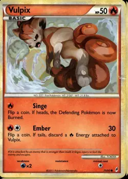 Vulpix 75/95 Common HGSS Call of Legends Pokemon - Image 1